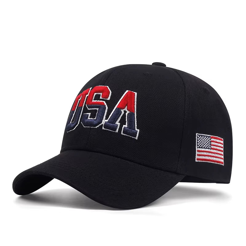 New Fashion Fastball Cap USA Embroidered American Flag Baseball Cap for Men Women Snapback Hat Unisex Hip Hop Hats