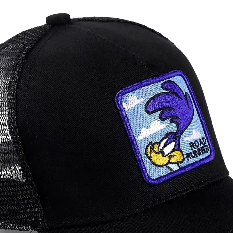 Hot Sale Unisex Anime Cartoon Cap High Quality Embroidered Patch Draw Baseball Cap Male Female Trucker Hat Mesh Hats Sun Hat