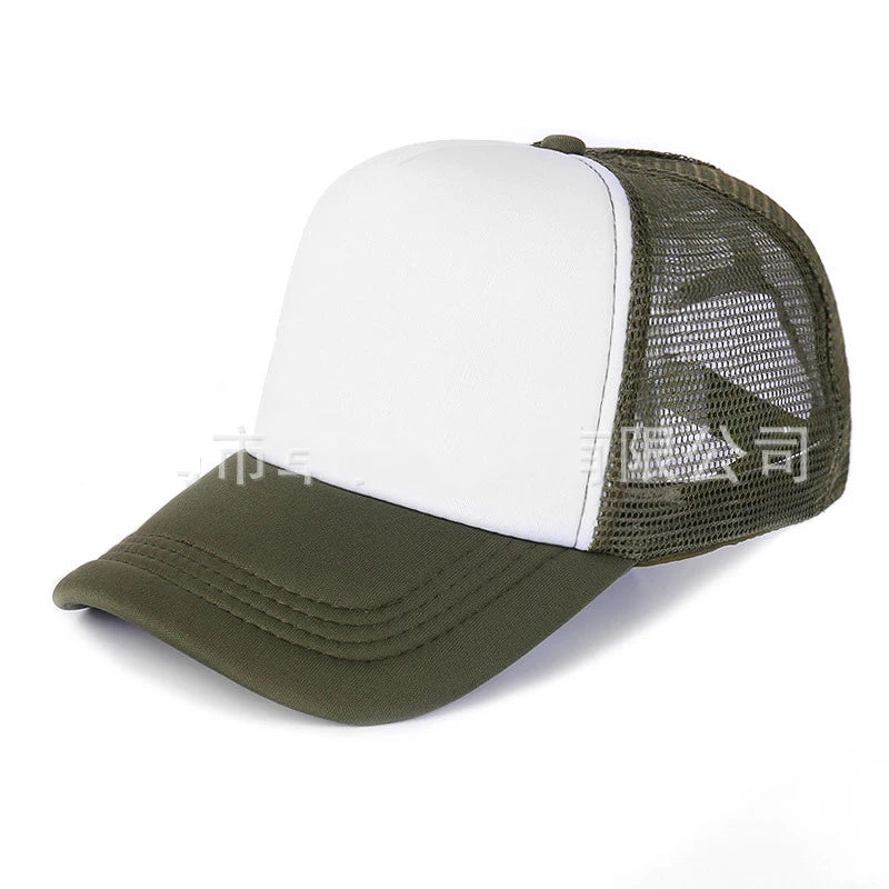 Unisex Cheaper 5 Panel Trucker Hat for Adult Summer Net Baseball Cap Men Women Blank Mesh Tentacle Sun Hat Visor