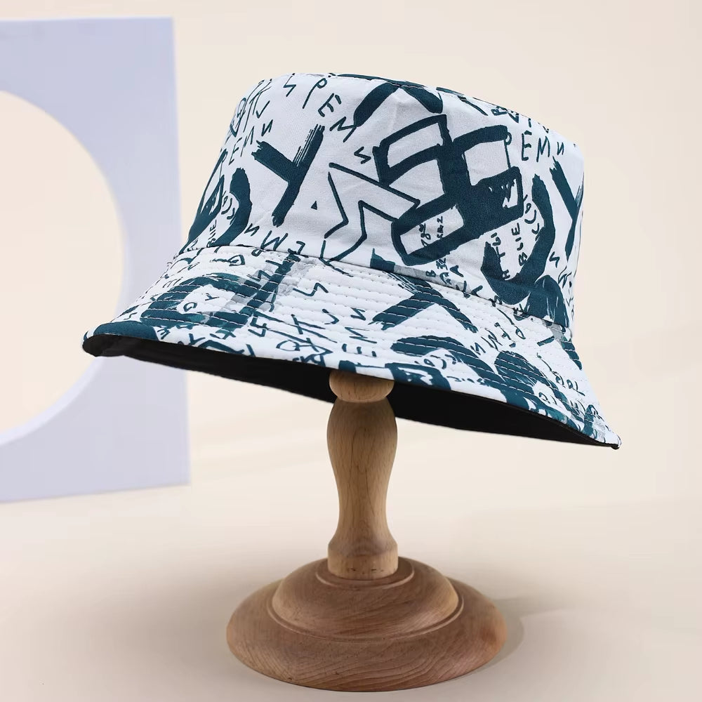 Unisex Bucket Hat Spring/Summer Letter Print Hat for Men Women Fashion Fisherman Hat Leisure Basin Cap for Dress up Your Look