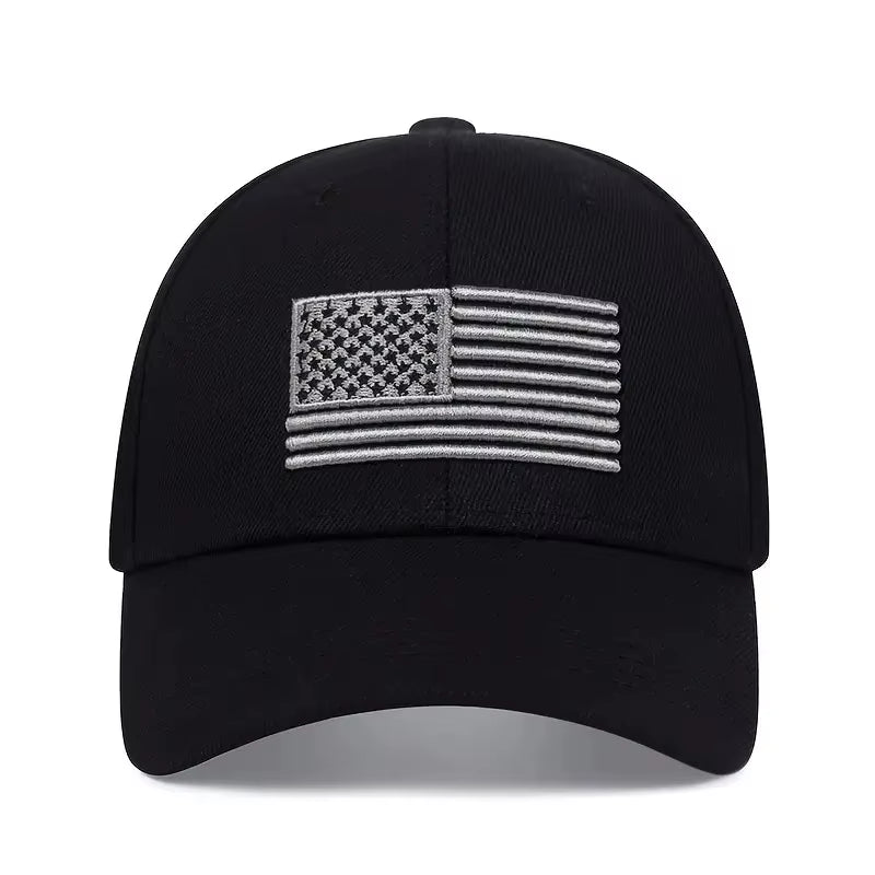 New USA Flag Baseball Hat Men'S Outdoor Solid Color Embroidered Sports Duck Tongue Baseball Hat