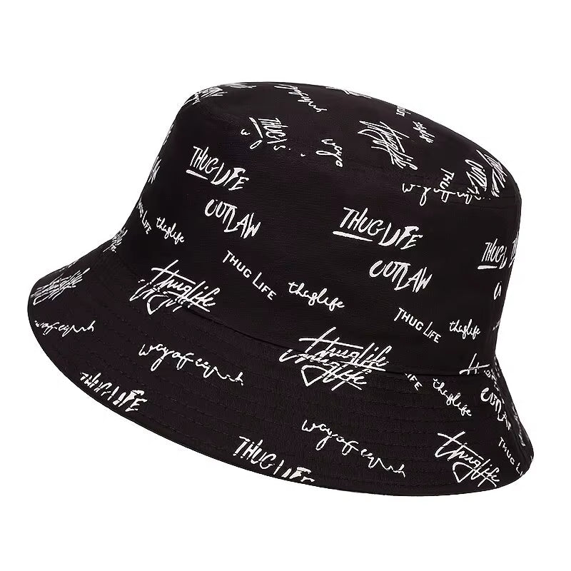 Unisex Letter Embroidery Printing Personality Bucket Hats Fishermen Caps Outdoor Casual Cap Sunscreen Hat