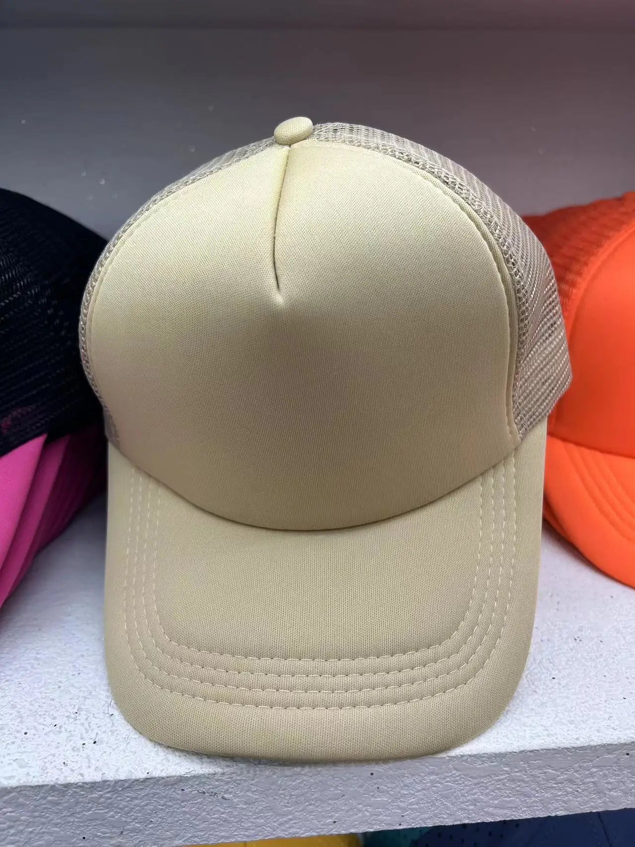 Unisex Cheaper 5 Panel Trucker Hat for Adult Summer Net Baseball Cap Men Women Blank Mesh Tentacle Sun Hat Visor