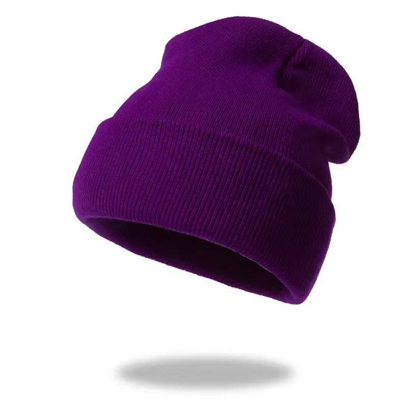 Women'S Beanies Knitted Hat Embroidered Skullies Hat Cap Autumn Winter Warm Acrylic Ski Hat for Women Men Dropshipping