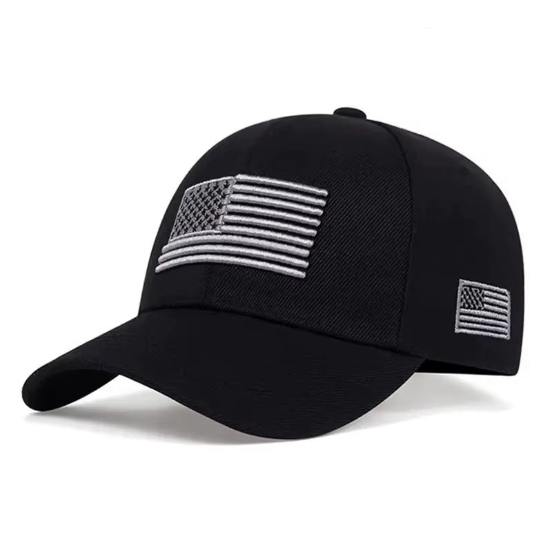 New USA Flag Baseball Hat Men'S Outdoor Solid Color Embroidered Sports Duck Tongue Baseball Hat