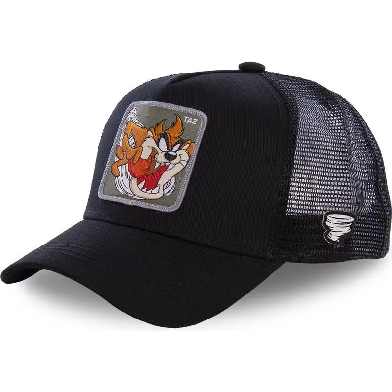 Hot Sale Unisex Anime Cartoon Cap High Quality Embroidered Patch Draw Baseball Cap Male Female Trucker Hat Mesh Hats Sun Hat