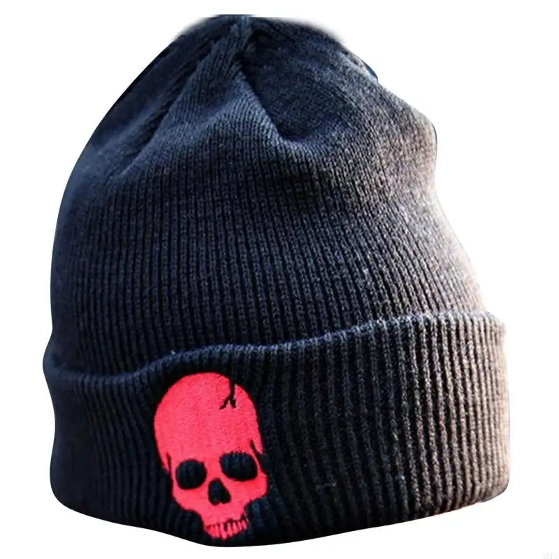 2XPC New Warm Unisex Beanie Hat with Skeleton Embroidery Winter Outdoor Sport Hat