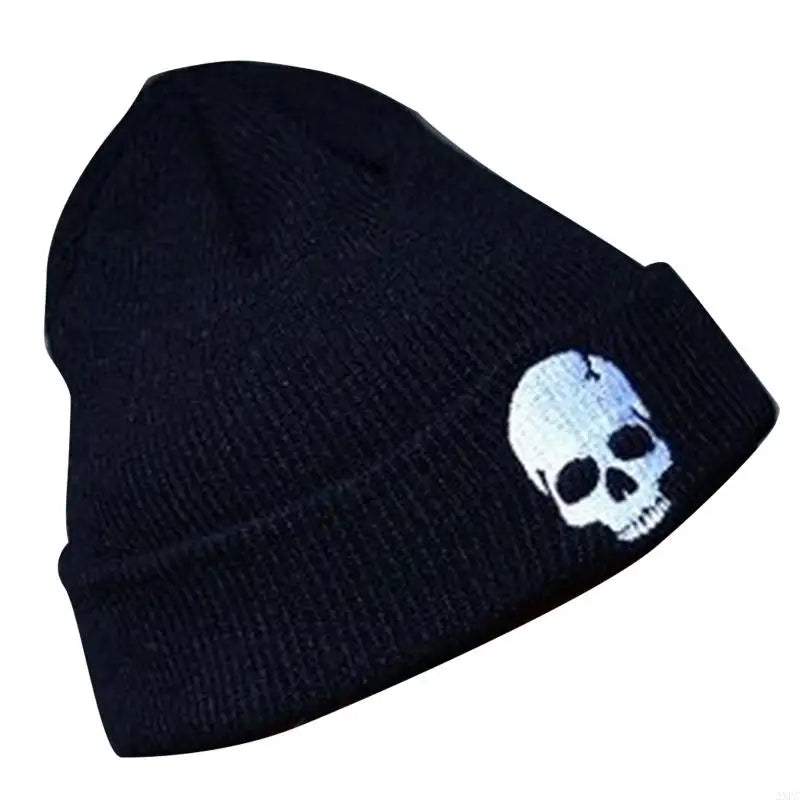 2XPC New Warm Unisex Beanie Hat with Skeleton Embroidery Winter Outdoor Sport Hat