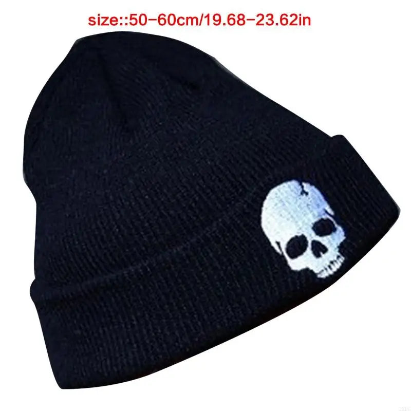 2XPC New Warm Unisex Beanie Hat with Skeleton Embroidery Winter Outdoor Sport Hat