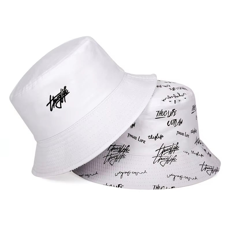 Unisex Letter Embroidery Printing Personality Bucket Hats Fishermen Caps Outdoor Casual Cap Sunscreen Hat