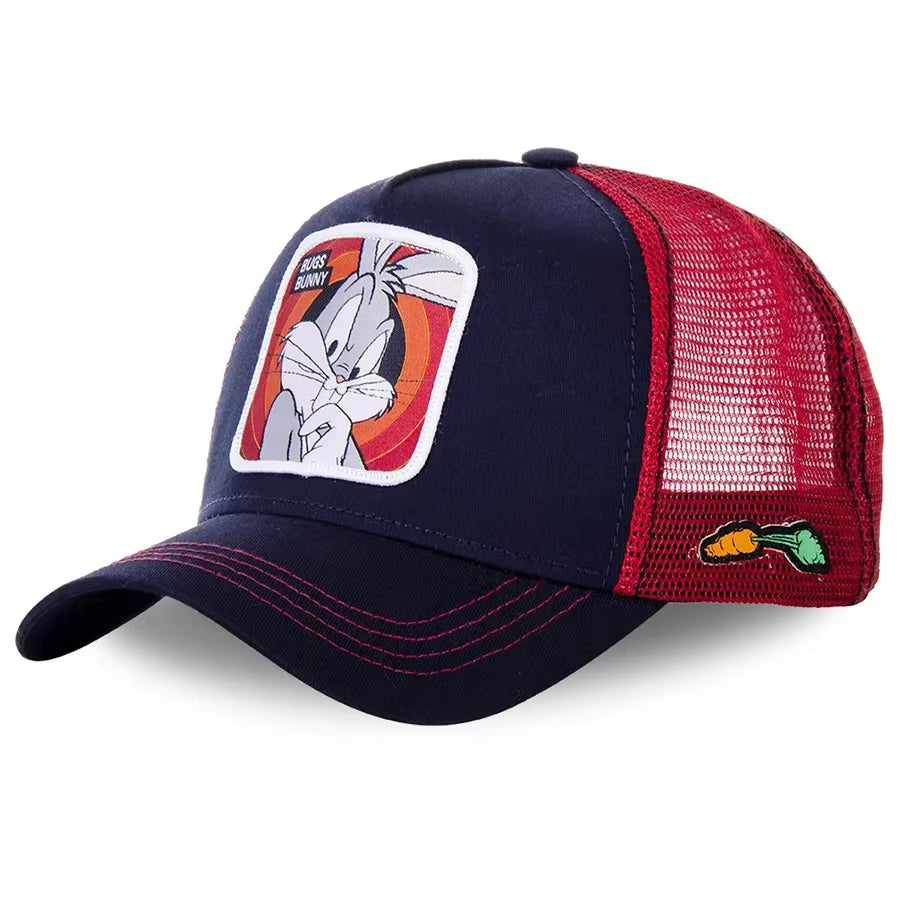 Hot Sale Unisex Anime Cartoon Cap High Quality Embroidered Patch Draw Baseball Cap Male Female Trucker Hat Mesh Hats Sun Hat