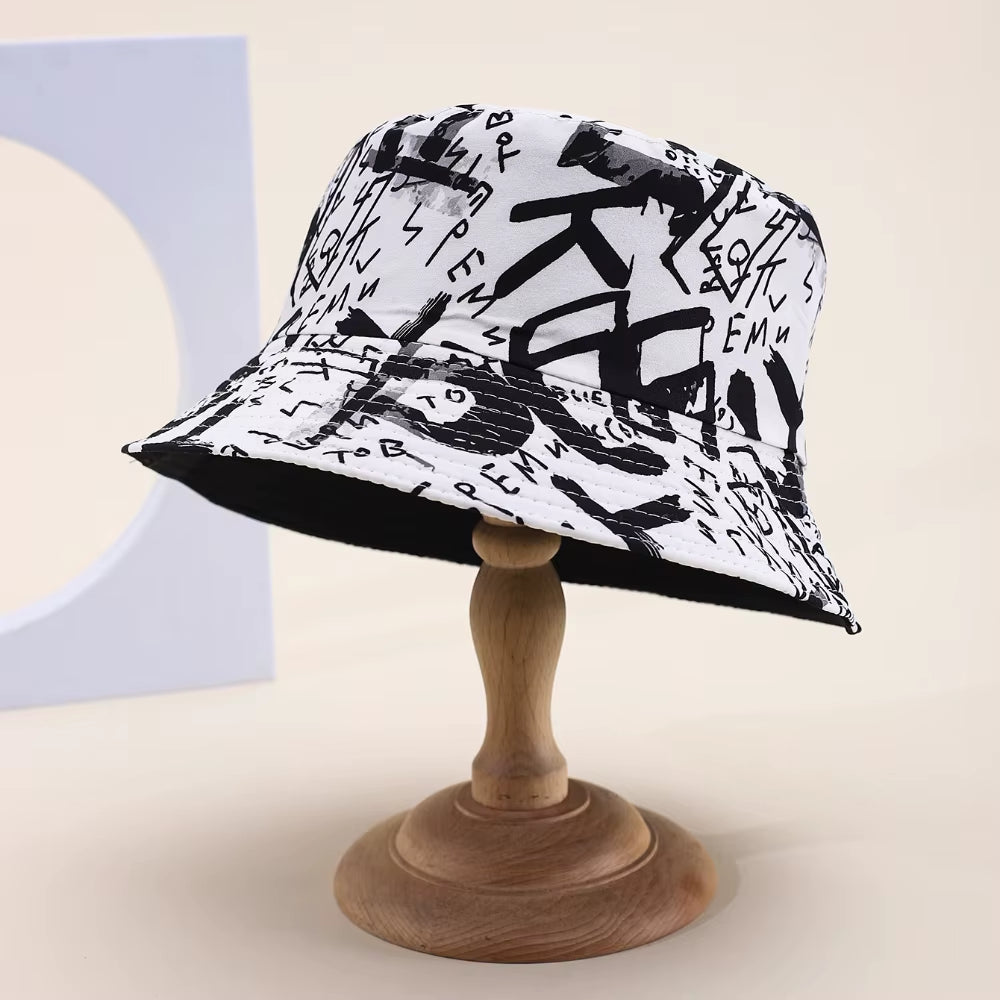 Unisex Bucket Hat Spring/Summer Letter Print Hat for Men Women Fashion Fisherman Hat Leisure Basin Cap for Dress up Your Look