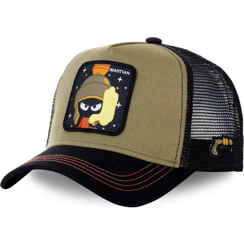 Hot Sale Unisex Anime Cartoon Cap High Quality Embroidered Patch Draw Baseball Cap Male Female Trucker Hat Mesh Hats Sun Hat