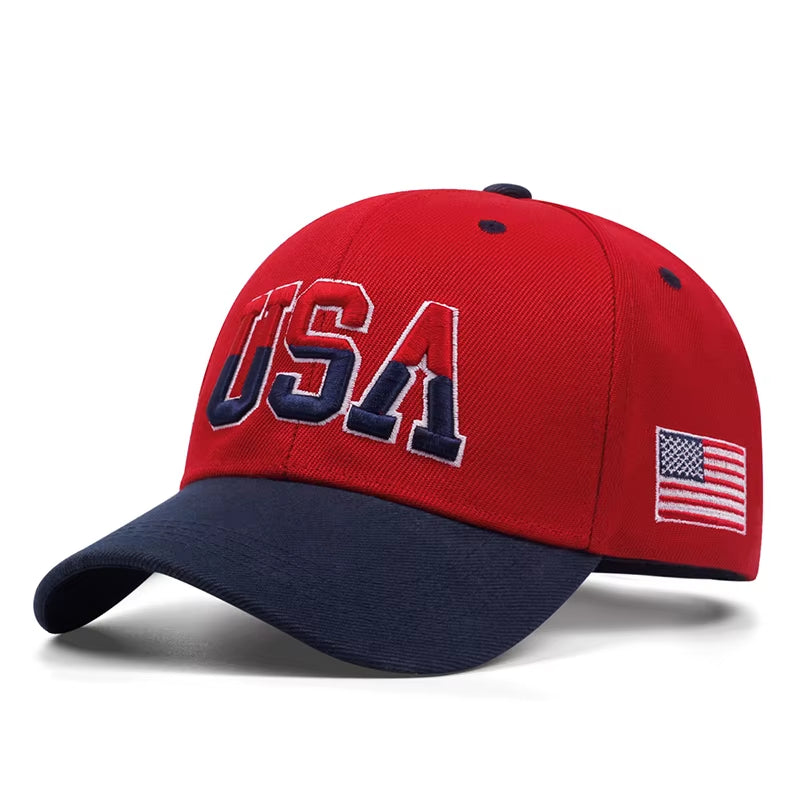 New Fashion Fastball Cap USA Embroidered American Flag Baseball Cap for Men Women Snapback Hat Unisex Hip Hop Hats