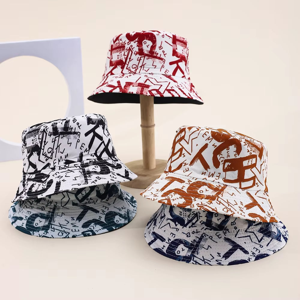 Unisex Bucket Hat Spring/Summer Letter Print Hat for Men Women Fashion Fisherman Hat Leisure Basin Cap for Dress up Your Look