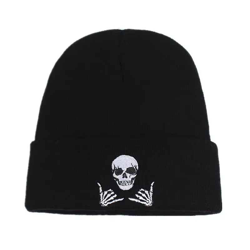 Women'S Beanies Knitted Hat Embroidered Skullies Hat Cap Autumn Winter Warm Acrylic Ski Hat for Women Men Dropshipping