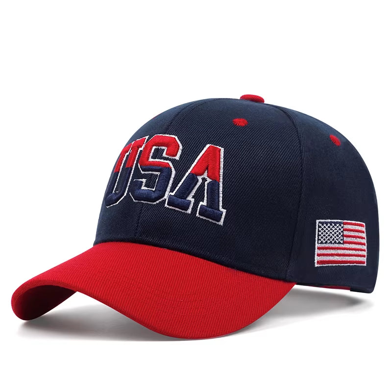 New Fashion Fastball Cap USA Embroidered American Flag Baseball Cap for Men Women Snapback Hat Unisex Hip Hop Hats