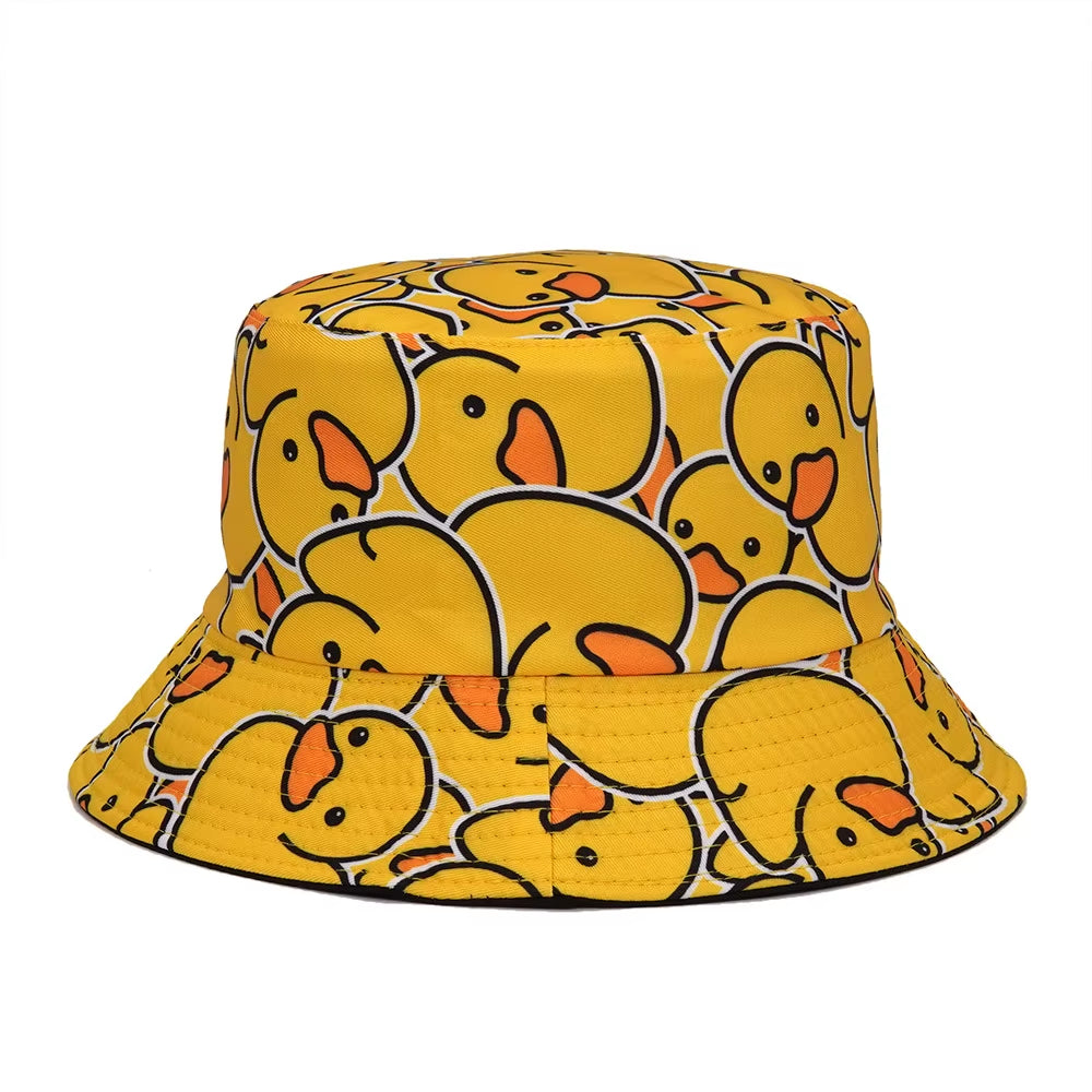 Panama Bucket Hats Animal Letter Print Fisherman Hat Summer Sun for Women Men Reversible Fishing Cap