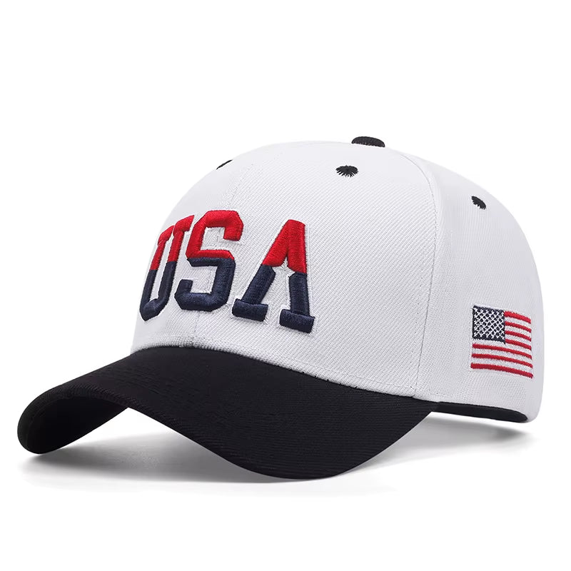 New Fashion Fastball Cap USA Embroidered American Flag Baseball Cap for Men Women Snapback Hat Unisex Hip Hop Hats