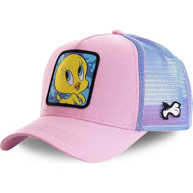 Hot Sale Unisex Anime Cartoon Cap High Quality Embroidered Patch Draw Baseball Cap Male Female Trucker Hat Mesh Hats Sun Hat